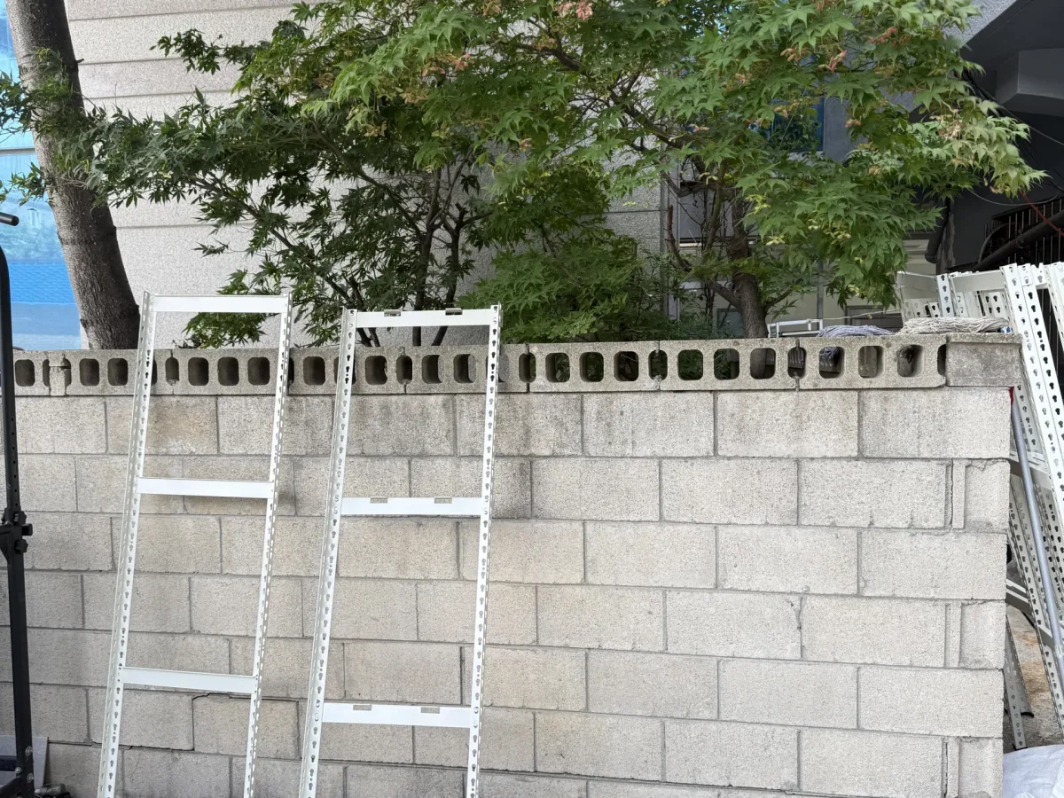 농막앵글선반설치 설치 전