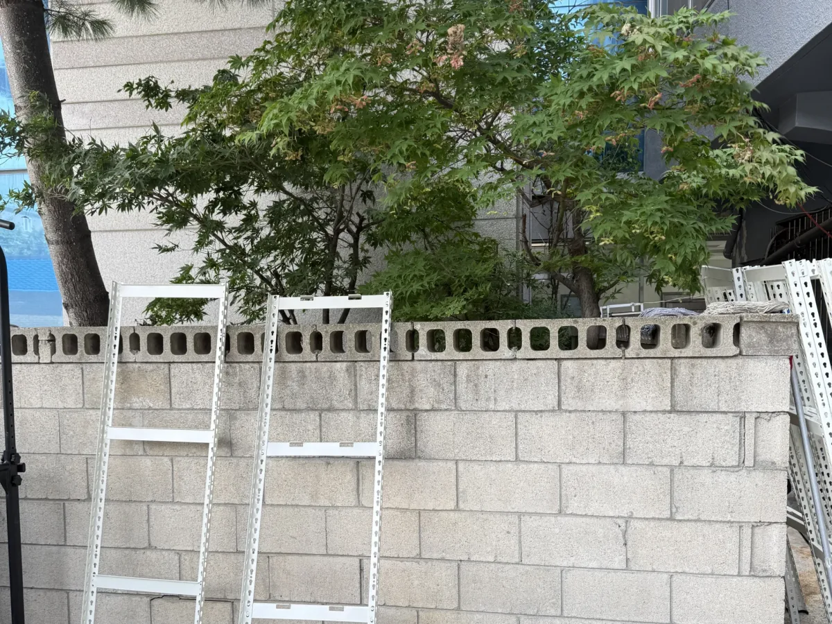 옥상창고앵글선반설치 설치 전